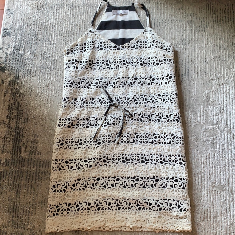 Lace and striped dress